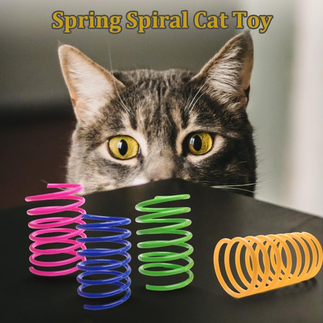 Jouet Ressorts Chat,16 Pcs Ressort Jouet Chat, Jouet Ressort pour Chat, Jouets Chat, Chat Ressort en Spirale en Plastique Jouet