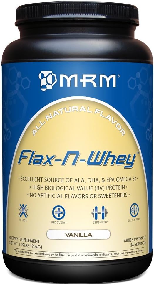 MRM 100% All Natural Flax-N-Whey, Natural Vanilla Flavor, 1.99-Pound