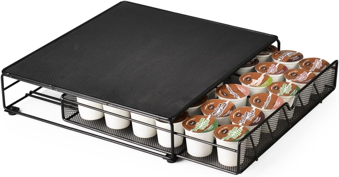 Sky-Touch Coffee Pod Drawer, 36 Pcs Coffee Capsule Holder Space-Saving Coffee Pods Kitchen Organizer Coffee Drawer