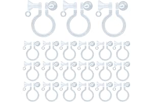 Clear Resin Plastic Clip-On Earring Converter Findings for Non-Pierced Earring Making