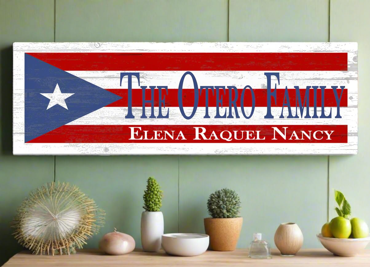 Targa in metallo con bandiera di Puerto Rico, arte patriottica in