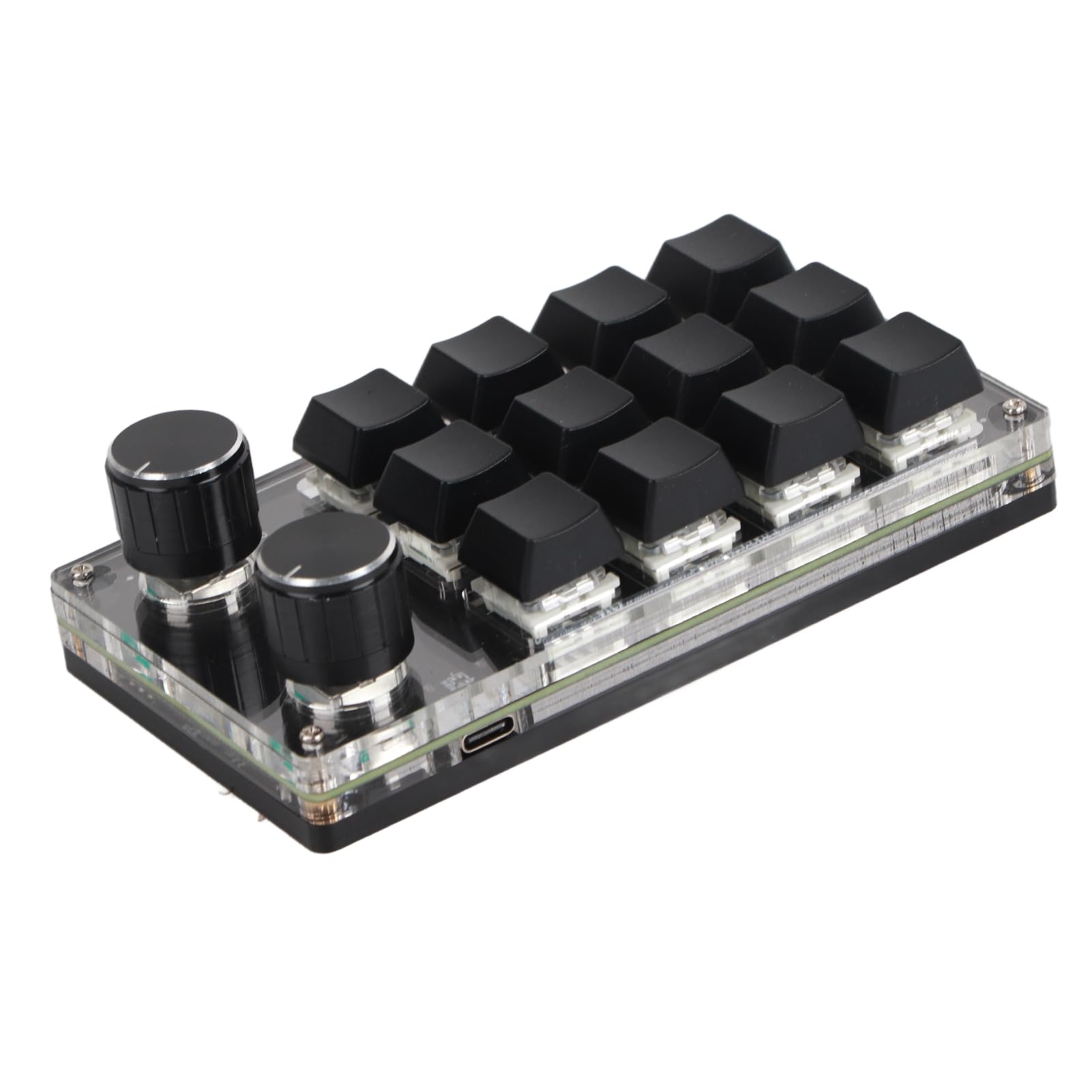 Clavier Macro Programmable, 2 Boutons Bleu Commutateur Noir 12 Touches Mini Clavier avec RVB pour Jeux de Bureau Musique Média