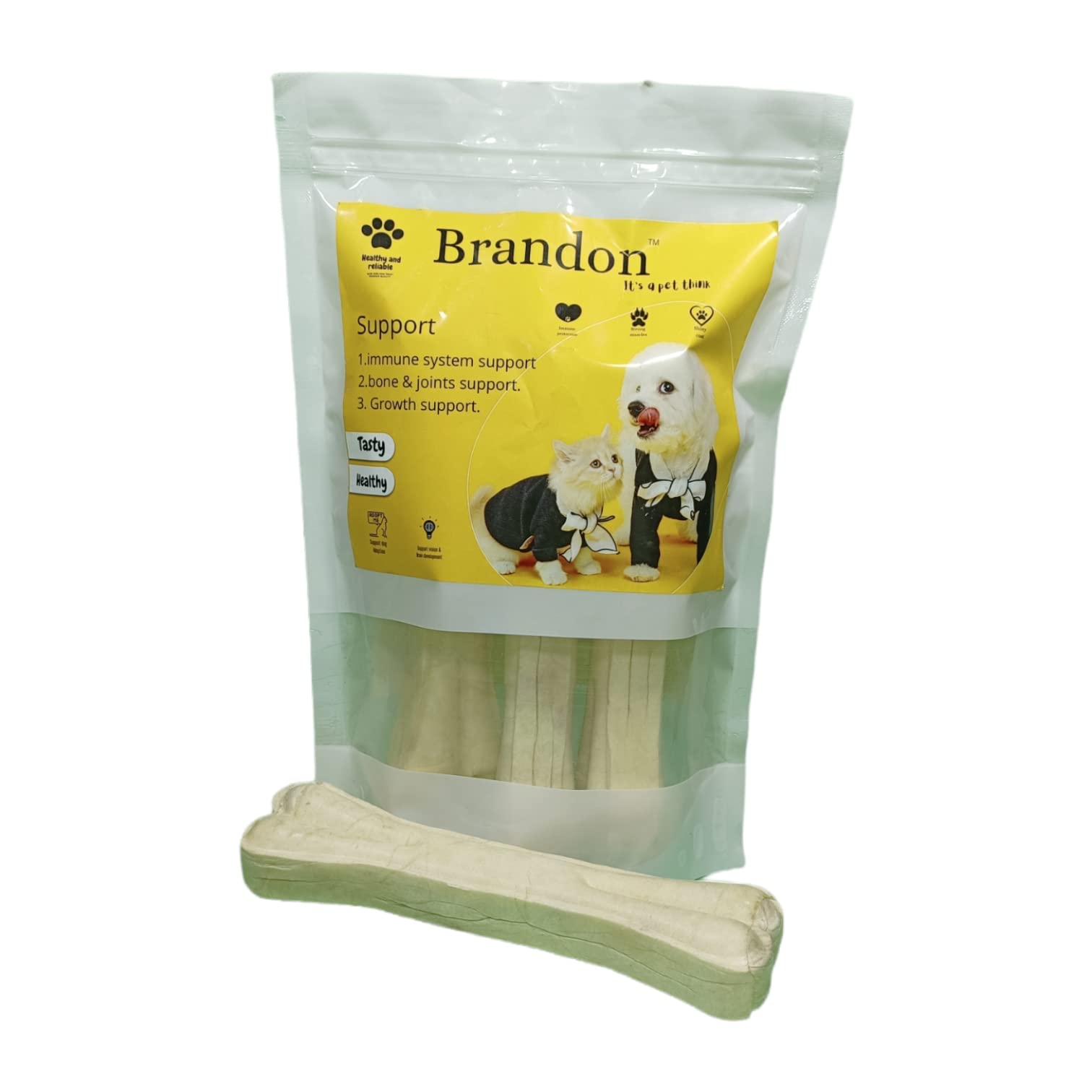 Brandon 8 Inch 3 Pcs White Pressed Chew Bone & Dry Treats for Dogs Promotes Healthy Teeth & Gums chewers for Dogs (B08V4S9PS8) Amazon Price History, Amazon Price Tracker