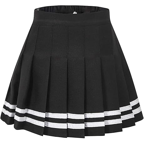 Captivating Black School Girl Uniform Skater Skirt for a Preppy Look