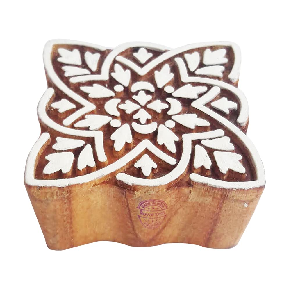Royal Kraft Square Wooden Printing Block Stamp - DIY Henna Fabric Textile Paper Clay Pottery Block Printing Stamp THCtag045 (B098MR93X1) Amazon Price History, Amazon Price Tracker