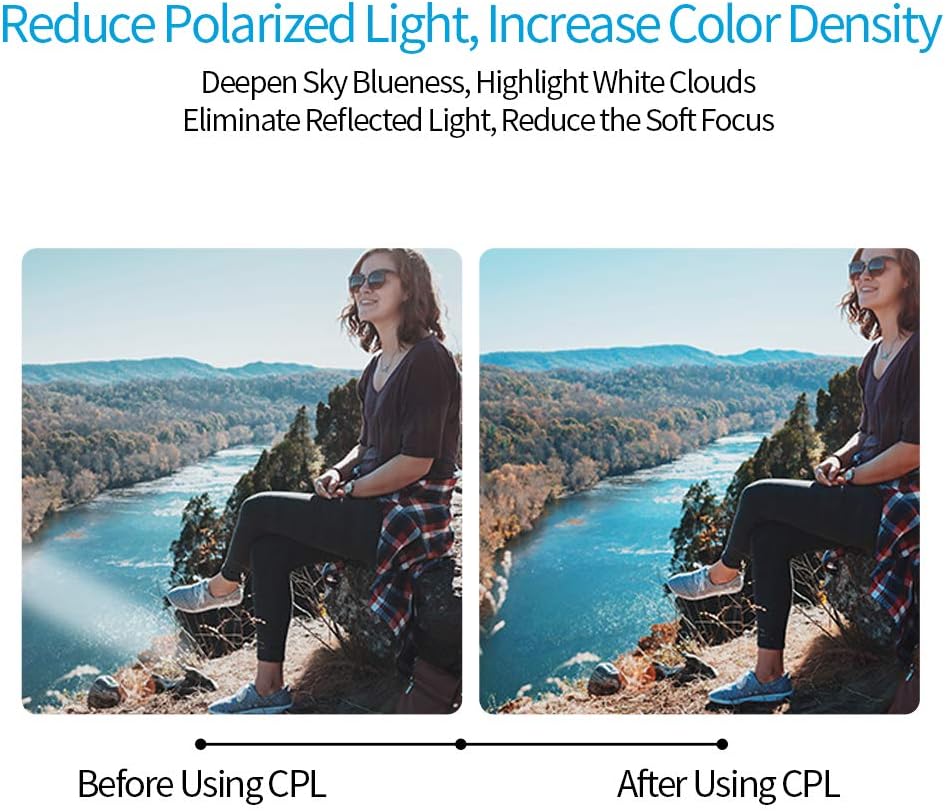 Suреr Sаlе 🛒 TELESIN CPL Camera Lens Polarizing Filter for GoPro Hero 7 Black Hero (2018) Hero 6 Hero 5 Black, Lens Protector Circular Polarizer for GoPro Hero Accessories (1 x CPL)