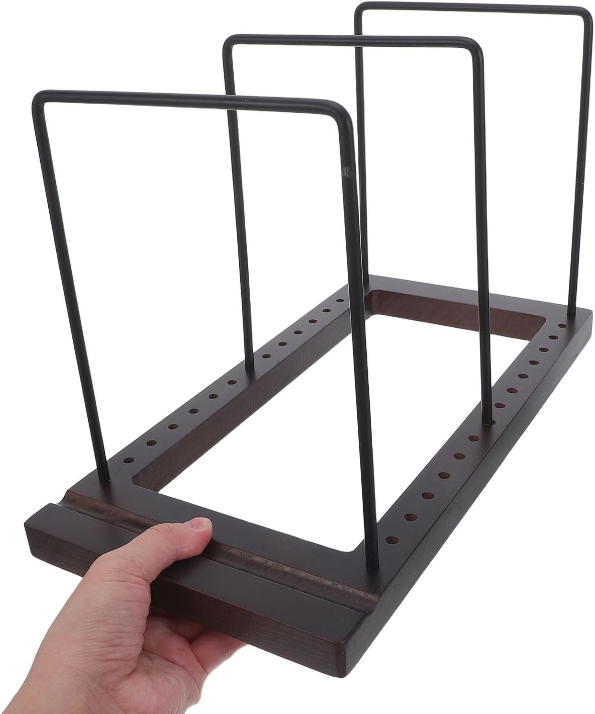 LABRIMP Vinyl Record Organizer for Tabletop - Wooden CDs Storage Rack with Nonslip Base - Display Holder for Idol Albums Books Music Lovers Table Accessory