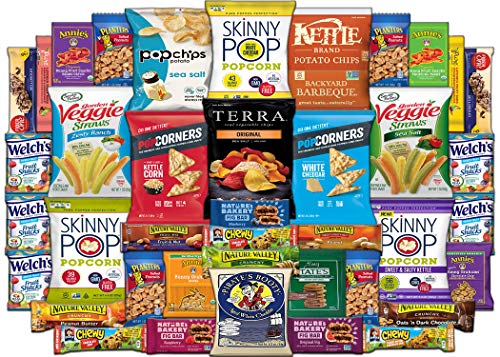 Healthy Snacks Care Package - Variety Assortment of Popcorn, Chips, Nuts, Bars, Fruit