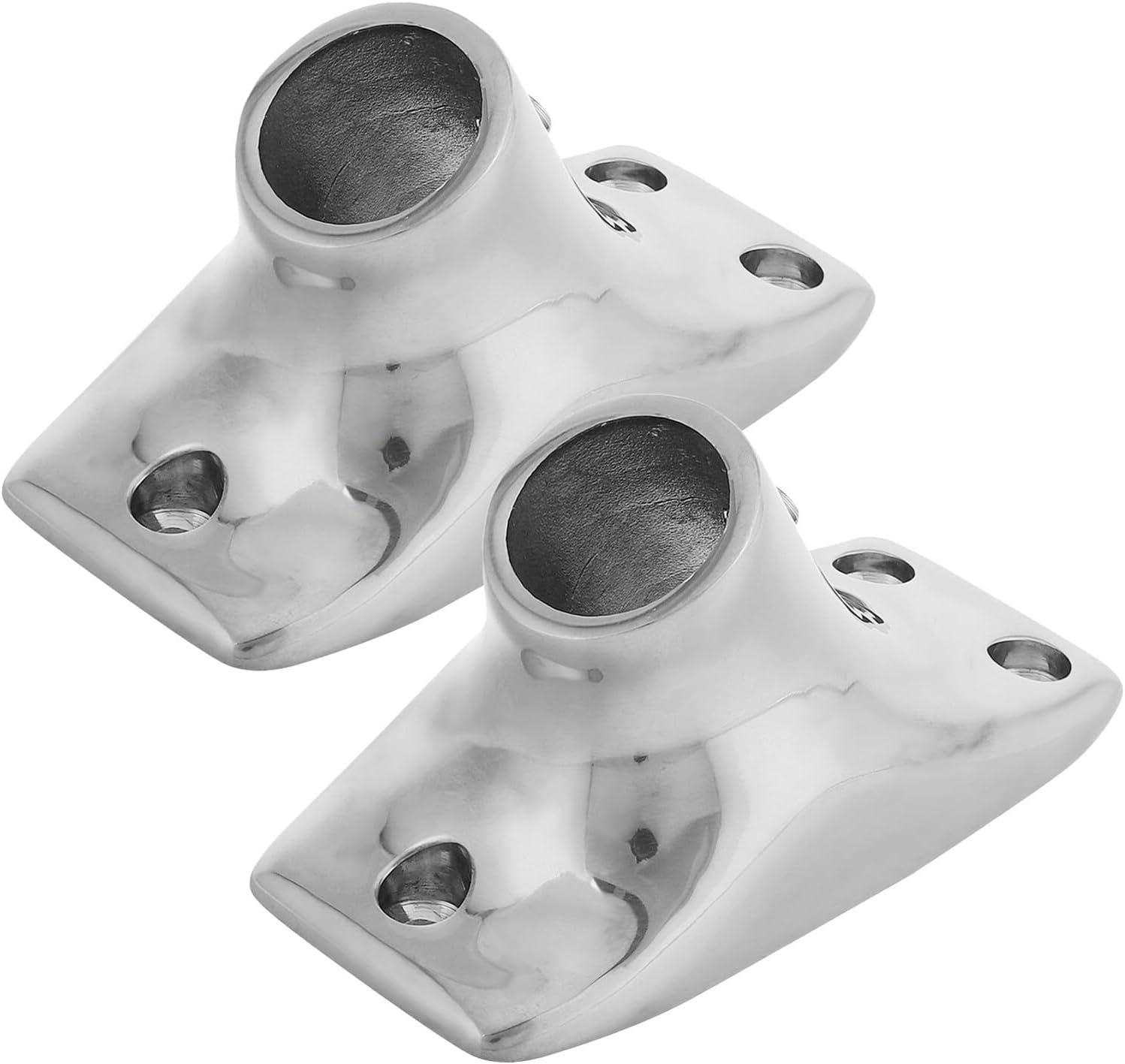 2pcs Stainless Steel Flag Pole Base Mount 20mm, Heavy Duty Yacht Flag Holder Bracket for Outdoor Boat Deck Hardware