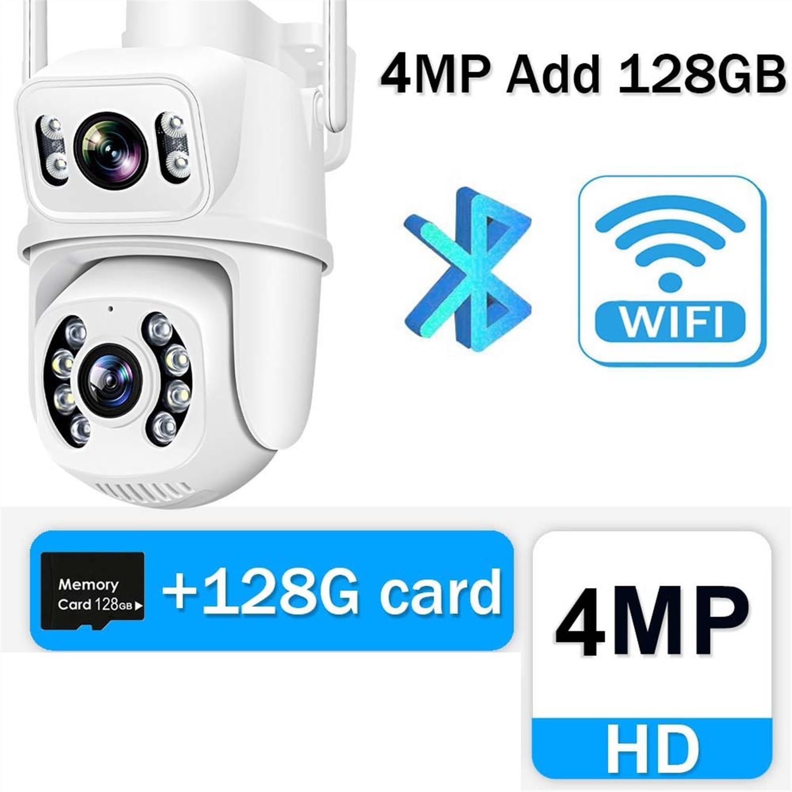 Kamera bezpieczeństwa zewnętrzna, 4K 8MP Kamera Monitoringu Wi-fi Bezprzewodowe Zewnętrzne Kamery Monitorujące Podwójny Obiektyw Wykrywanie Człowieka Automatyczne Śledzenie Kamera IP Dla Domu Kamera b