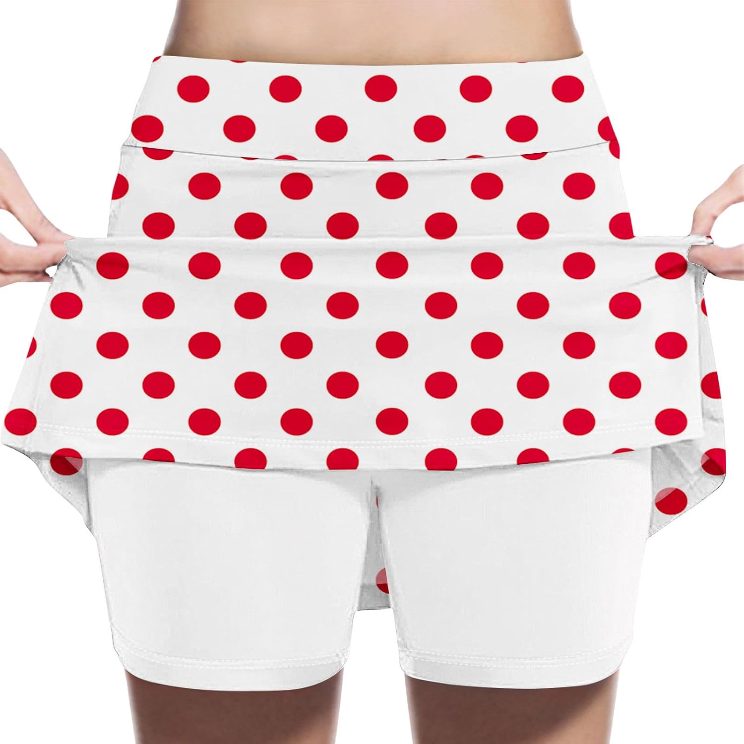 Girls Athletic Skort High Waisted Tennis Skirt Built in Shorts Golf Running Active Polka Dot 2026 for Teen Girls
