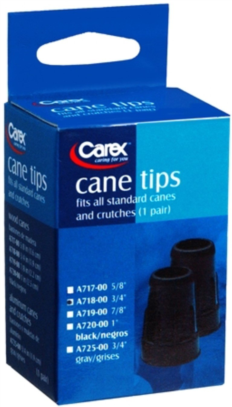 CarexHealth Brands Fga71800 3/4" Black Cane Tips 2 Count