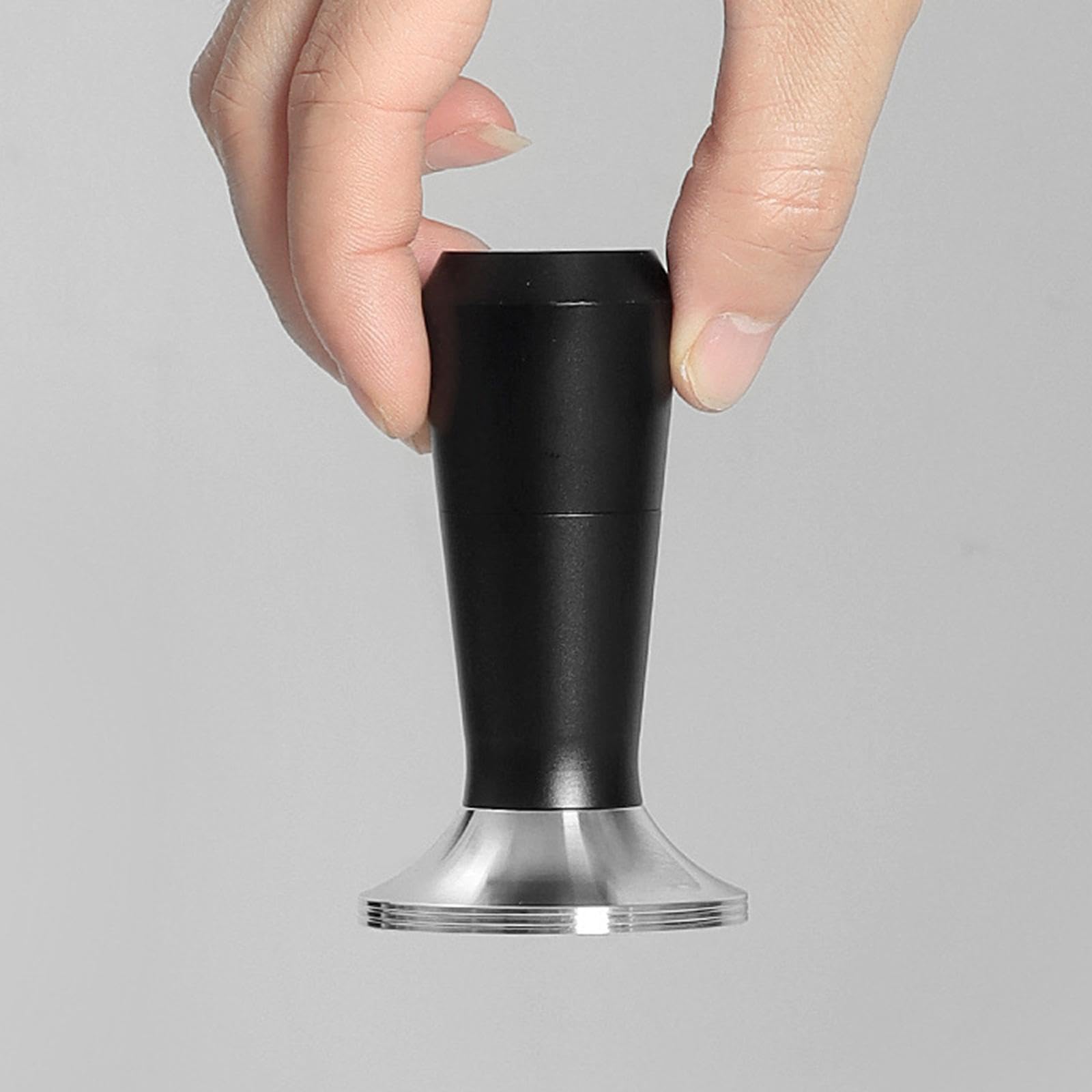 Amagogo Espresso Tamper Kaffeetampingstation Maschinenteil Kaffeezubehör Aus Edelstahl Aluminium für Haushalt Gastronomie Kaffee Events, 53MM Schwarz