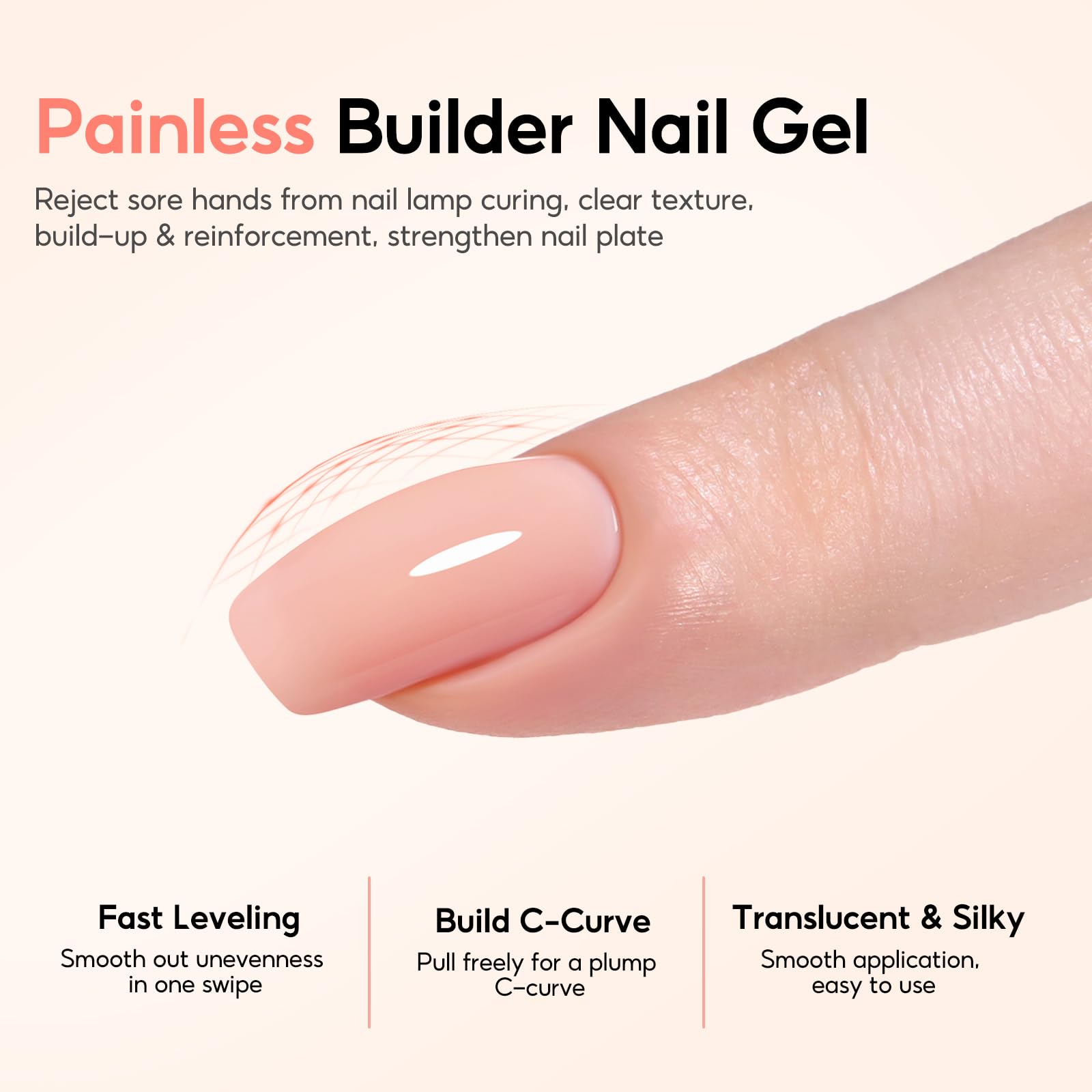 PEACECOLOR Builder Uñas Gel 10ML, Pintauñas Semipermanentes Blanco Lechoso Rosa Nude Gel Constructor para Extensión Reconstrucción Decoración de Uñas Principiantes y Profesionales — view 3