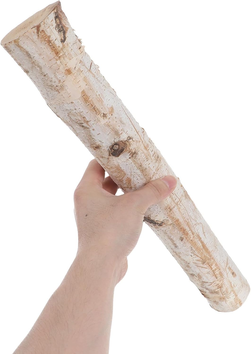 SOLUSTRE 2pcs Natural Birch Wood Logs for Fireplace and Home Decor, Easy to Integrate Rustic Wood for Display, 16.5 Inches Long and 1.6-2.4 Inches Diameter, for Holiday Party Decoration