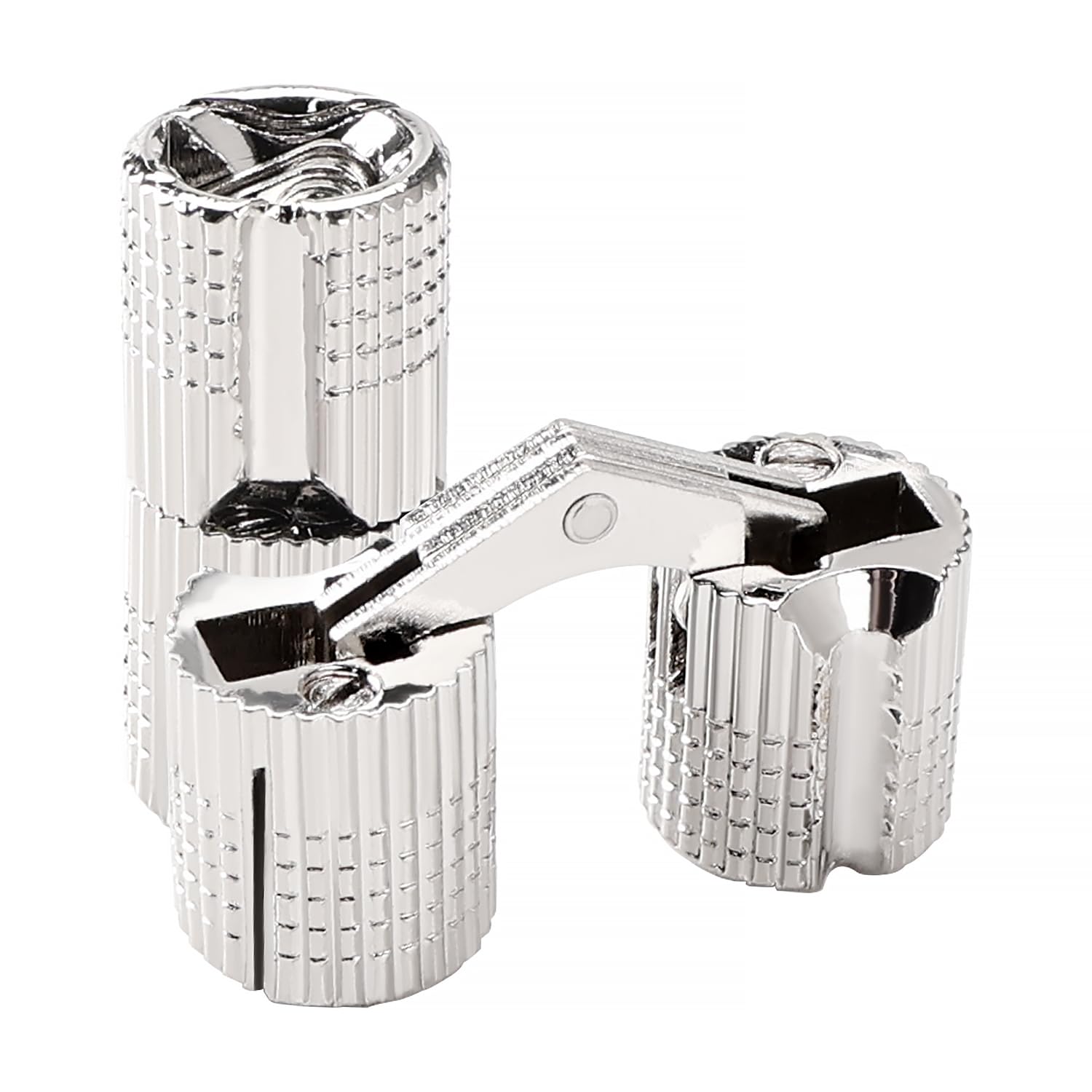 VooGenzek 2 PCS 12mm Copper Barrel Hinges, 180 Degree Opening Angle Barrel Hinges, Copper Hidden Concealed Hinge, for DIY Gift Boxes Jewelry Box, Silver