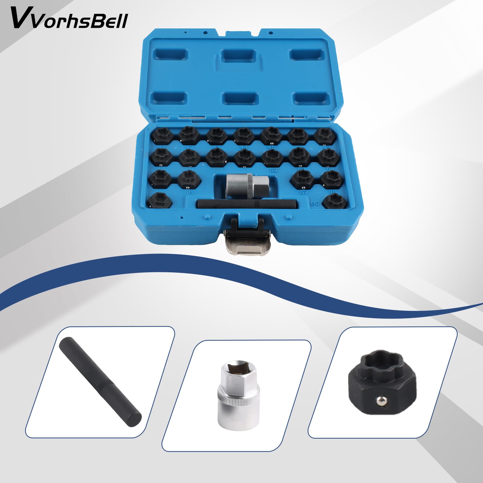 Juego de 22 llaves de tuerca de rueda de bloqueo compatibles con BMW F20 F30 F10 F01 Series 1 3 5 7, OEM 36 2 010, kit de herramientas de extracción con adaptador de enchufe y funda