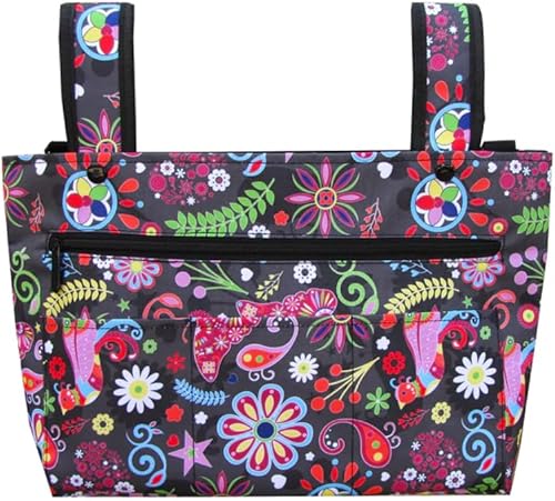 Two Lumps of Sugar Pop Floral Snapster - Bolsa organizadora universal para cochecito con correa de hombro ajustable y múltiples bolsillos,