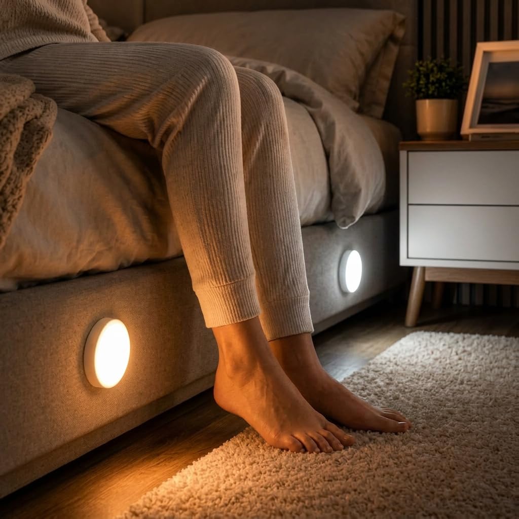 Kit 3 Luminárias LED com Sensor de Movimento – Luz Branca e Amarela Ajustáveis,