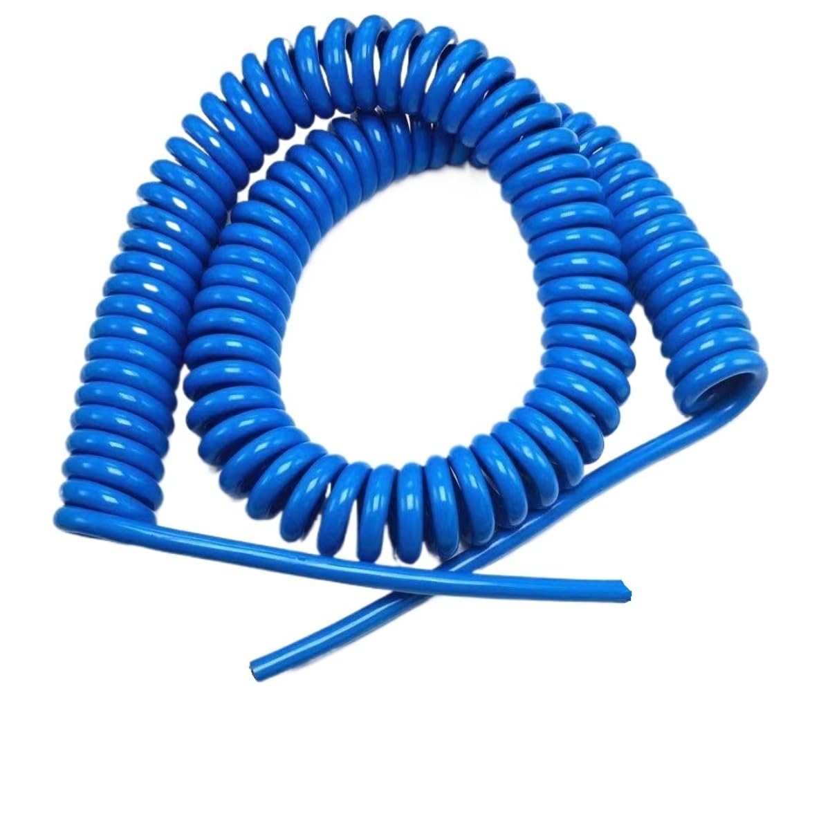 Blaues 2-adriges Spiralkabel 17AWG Anschlussspannung Schrumpfbare Elastizität Verlängern 1mm2 Federhelical Line Stretch Flexibel(Straight 5 meters)