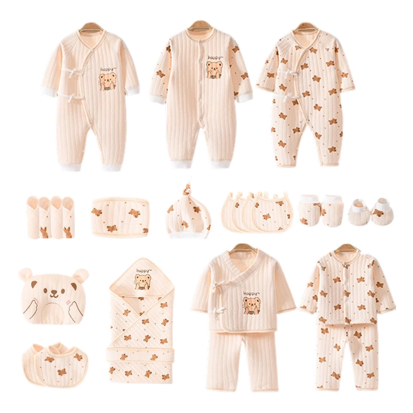 Generisch Kinderbekleidung Baumwoll Unisex Niedliches Outfit Set | Weiche Und Angenehm Atmungsaktive Kinderbekleidung für Fotografie Geschenkregistrierung Geburtstag Babyparty Mama zu Hause