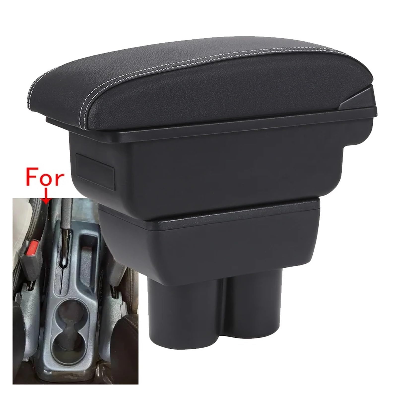 Bracciolo Per Suzuki Per Jimny JB23 JB43 1999-2013 2014 2015 2016 2017 Bracciolo Auto Parti Adattamento Bracciolo Scatola Portaoggetti Accessorio(C 1 Black red NO USB)