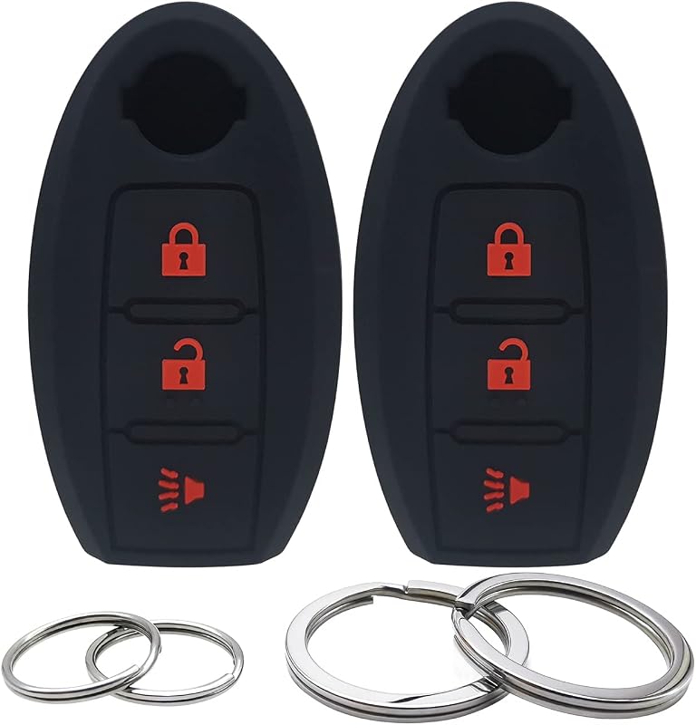 Kit com 2 Capas de Silicone para Chave Canivete de 3 Botões GFDesign Preto e Vermelho KCSNS13B201