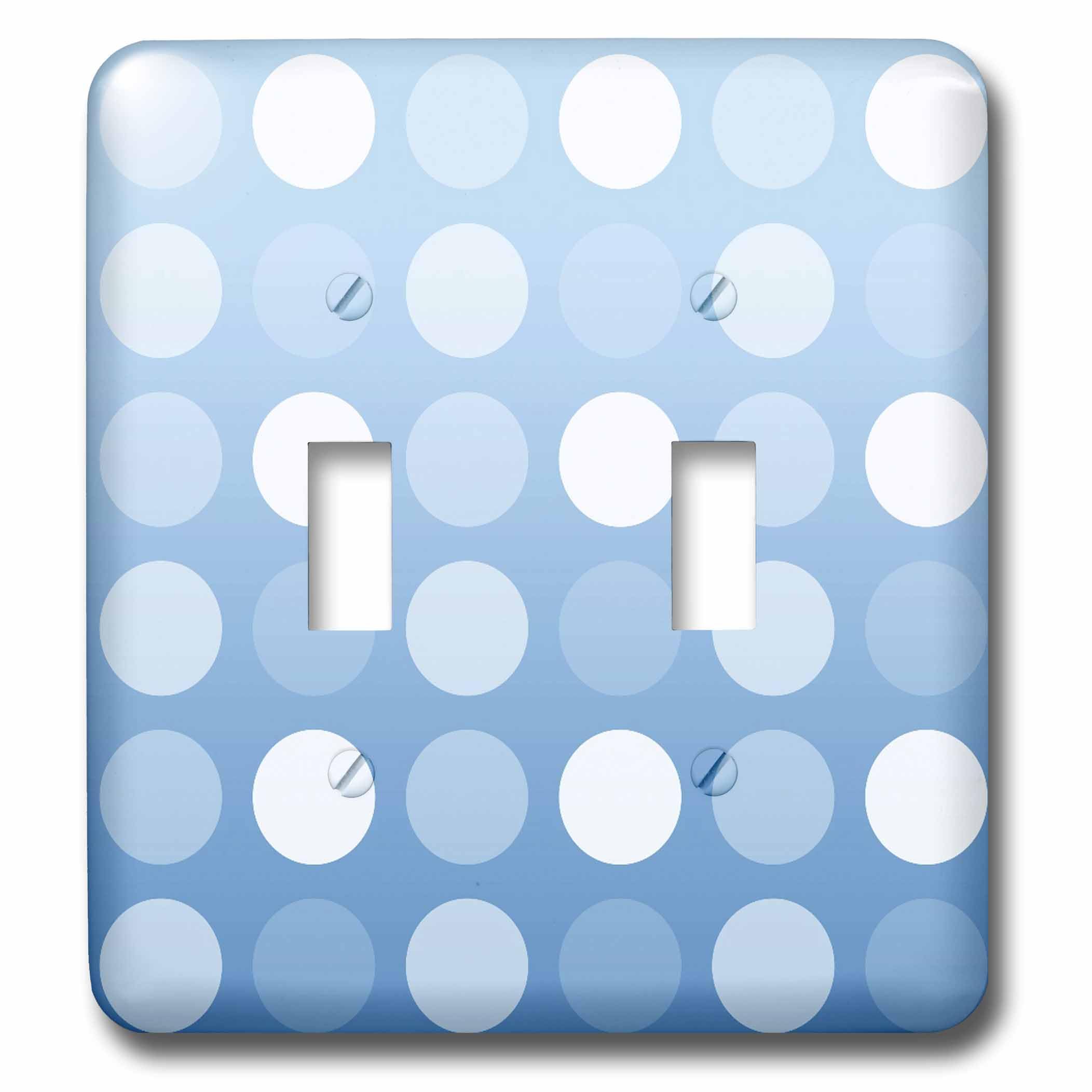 Interrupteur double motifs pois aqua et blanc 3dRose dans une salle de jeux ou chambre d'enfant