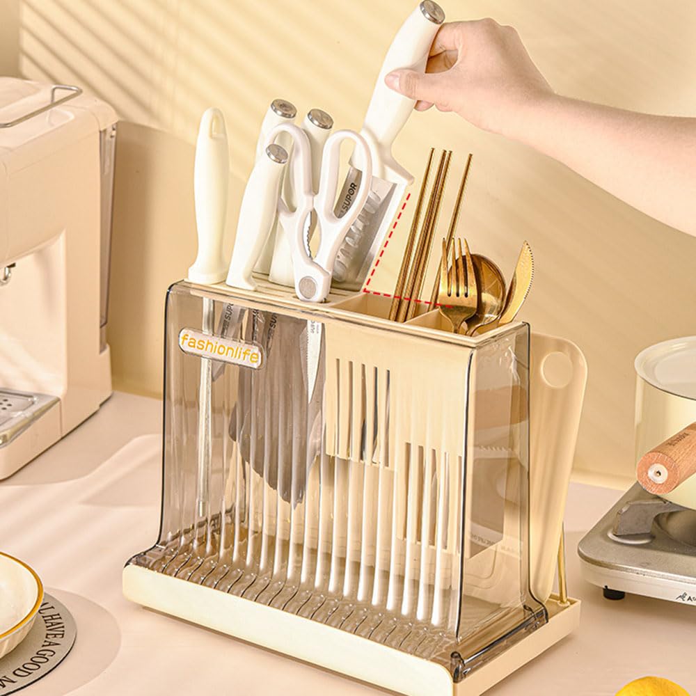 Valink Estante para tabla de cortar,Soporte de utensilios de cocina de plástico,Multifuncional Palillos Estante Herramienta de almacenamiento de cocina