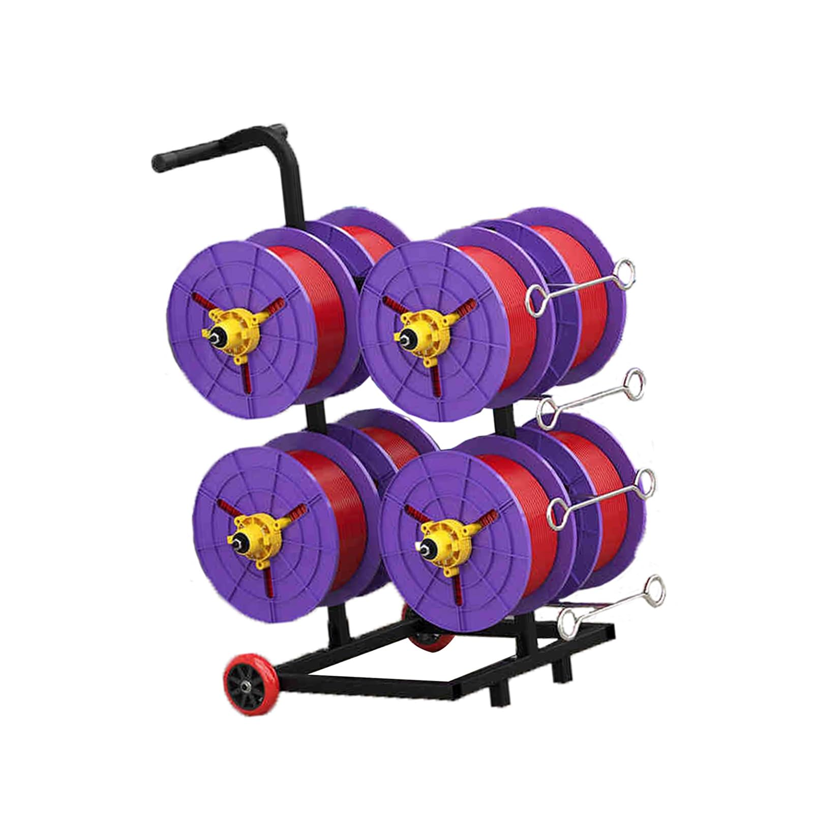 WDSOPK Wire Spool Rack,Cold-Rolled Steel Wire Spool Holder,Wire Spool Cart Wheels,for Ribbon Filament Automotive Wiring Storage (8 Rods Wire)