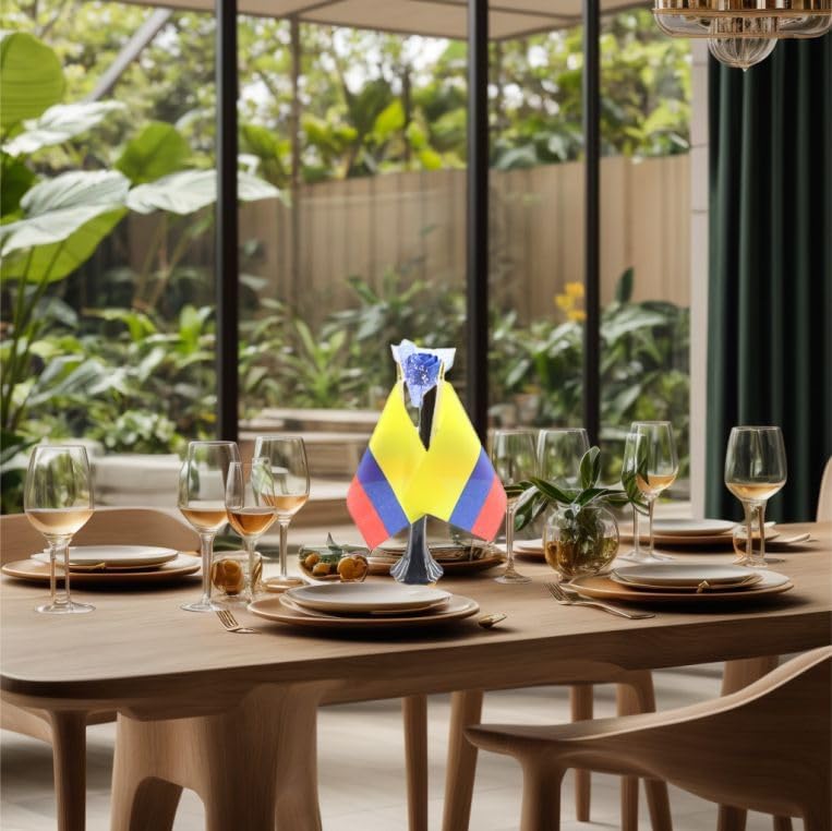 Miniatura 7 de Paquete de 20 banderas colombianas pequeñas de mano para decoración (5 x 8 pulgadas), esenciales para fiestas y celebraciones