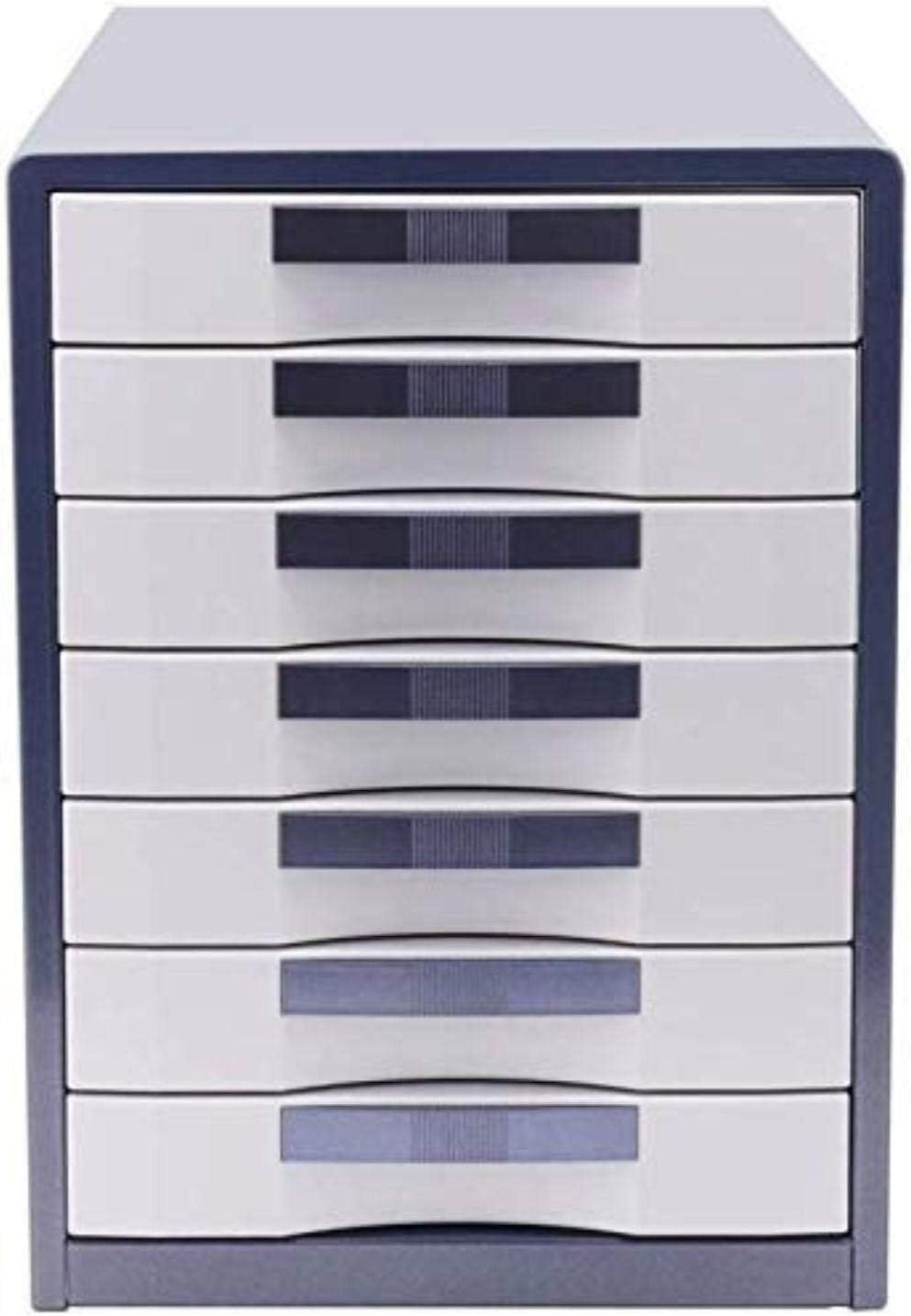VUIKLCty Drawer Cabinet With 7 Drawers, Desktop Storage Box, Home Office Cabinet, Desktop File Storage Manager, Home(Blue)
