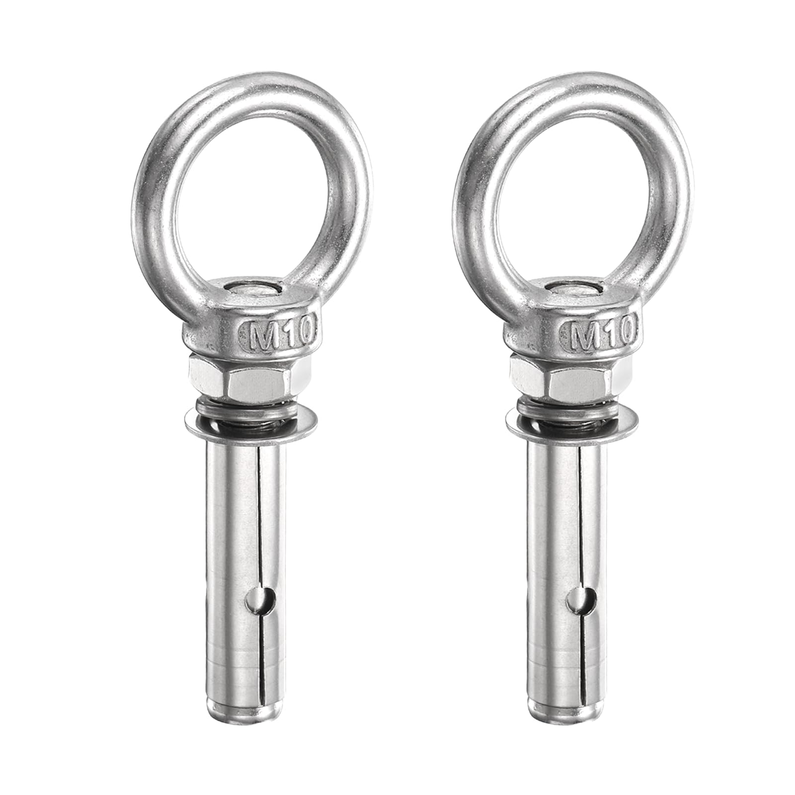PATIKIL M10x45mm Expansion Lifting Eyebolt, 2 Pcs Stainless Steel Ring Lifting Expansion Bolts Screw Heavy Duty Internal Eye Bolt Fastener with Eye Ring for Concrete Wall Masonry