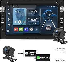 FINYQBET Multimídia para Carro, Android 8.1, som automotivo de 7 polegadas, GPS, Bluetoothe e tela sensível ao toque, Compatível com VW Polo, Gol, Jetta A4 e Seat Ibiza e outros