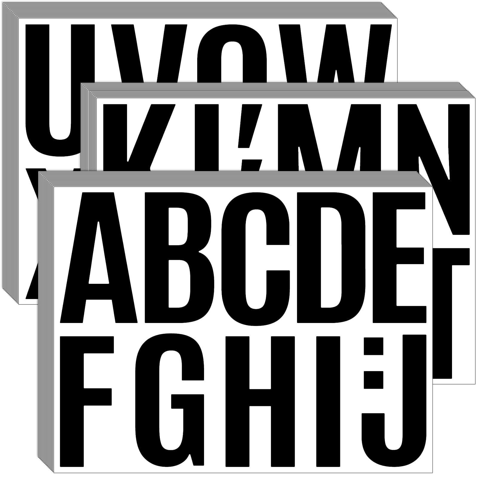 Bemeol 476 Stück Pinnwand-Buchstaben 10,2 cm große Alphabet-Buchstaben-Aufkleber, selbstklebende Buchstaben zum Aufkleben für Poster, Tafel, Schule, Klassenzimmer, Zuhause, Büro, Dekoration (schwarz)