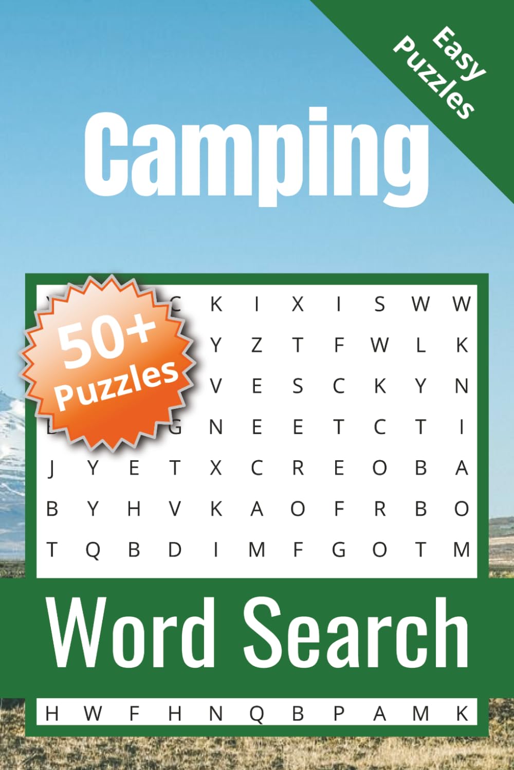 Camping Word Search Puzzle Book: Word Search puzzle for Camping | Botton Tile | 6x9 inches, 110 pages | 50+ Puzzles | Solutions Included