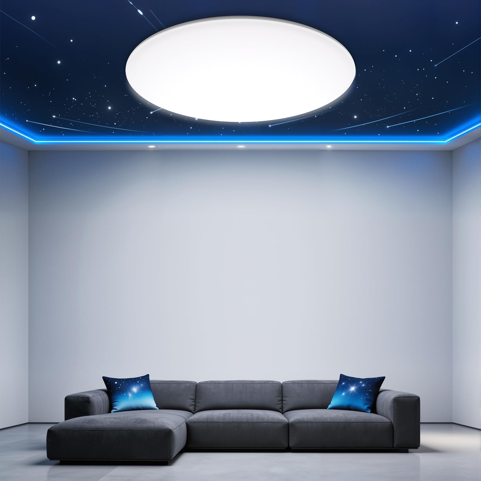 Swoieltr LED Deckenlampe Rund Flach 30CM 24W 2800LM Deckenleuchte 6500K Kaltweiß IP54 Wasserfest Badlampe Modern für Badezimmer Wohnzimmer Schlafzimmer Küche Balkon