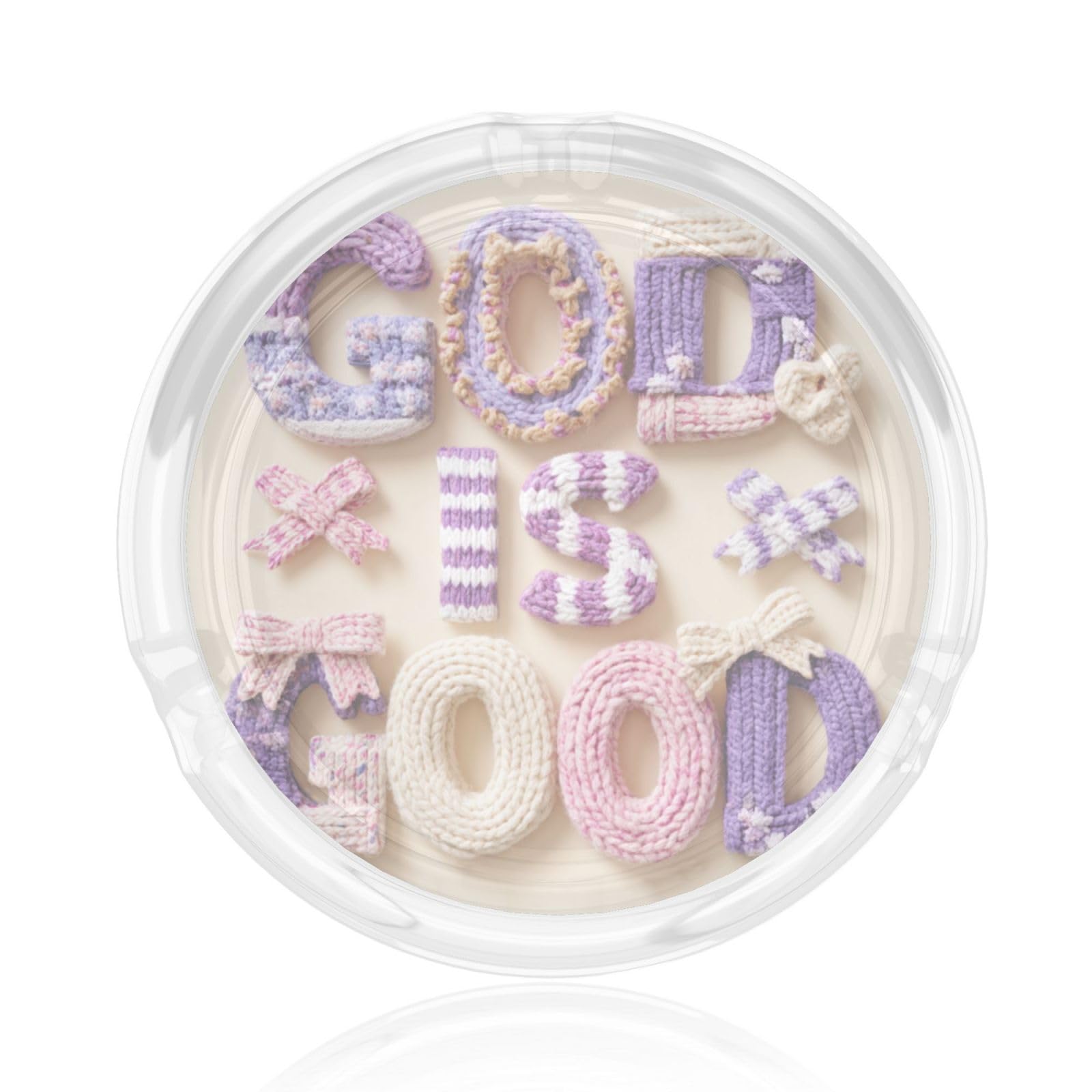 Coquette Faux Yarn Phrase God Is Good Glass Ashtray For Cigarettes Ash Trays Case For Home Office Decor