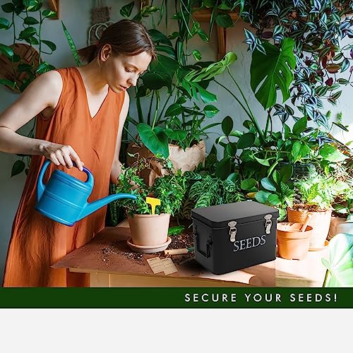 FazCo Caixa de armazenamento de sementes de jardim com divisórias de pacote de sementes estojo organ