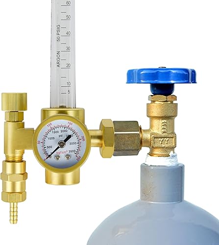 Miniatura 8 de Regulador de argón de CO2 Medidor de flujo de argón Medidor de regulador de gas para soldadura Mig Tig con soldadura de manguera de gas de 10 pies