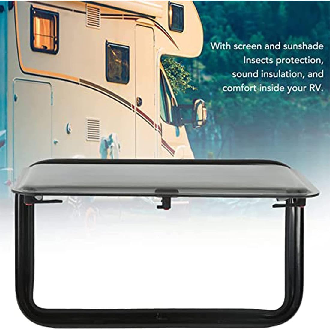 Fenêtre Universelle pour Camping-Car, Ouverture par Simple Pression, Store occultant et Protection Solaire, Angle réglable : 65°, épaisseur de paroi : 30-80 mm, pour Camping-c,700×450mm