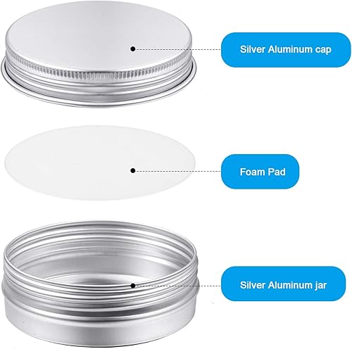 Miniatura 3 de Patelai Latas redondas de metal de 2 onzas, latas de aluminio con tapa de rosca, 10 hojas de calcomanías para velas de bálsamo de especias y