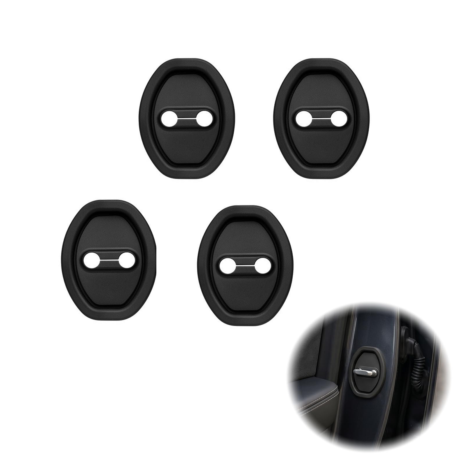 4Pcs Universal Car Door Lock Silicone Covers,Shock Absorbing Noise Reduction Car Door Latch Protector,for Fit Most Cars