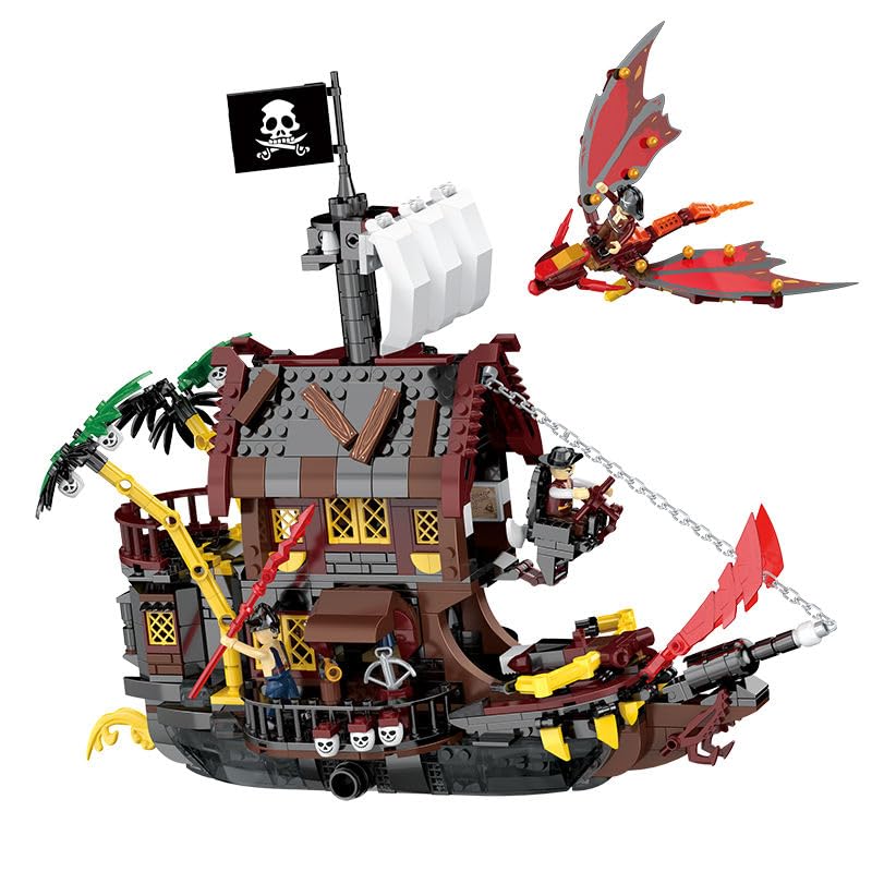 Image of SKY LINE OCEAN DIY Ship Building Block Set, 907+ PCS Boat Construction Kit, STEM Engineering Toy for Kids & Teens, Buildable Brick Model, 5-Year Structural Warranty