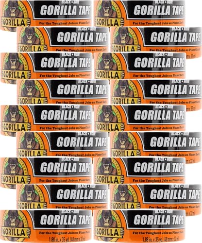 Image of Gorilla Duct Tape, Black Tape, 1.88 inch x 35 yd (Bulk Pack of 18) - Heavy Duty and Weather Resistant for Indoor or Outdoor