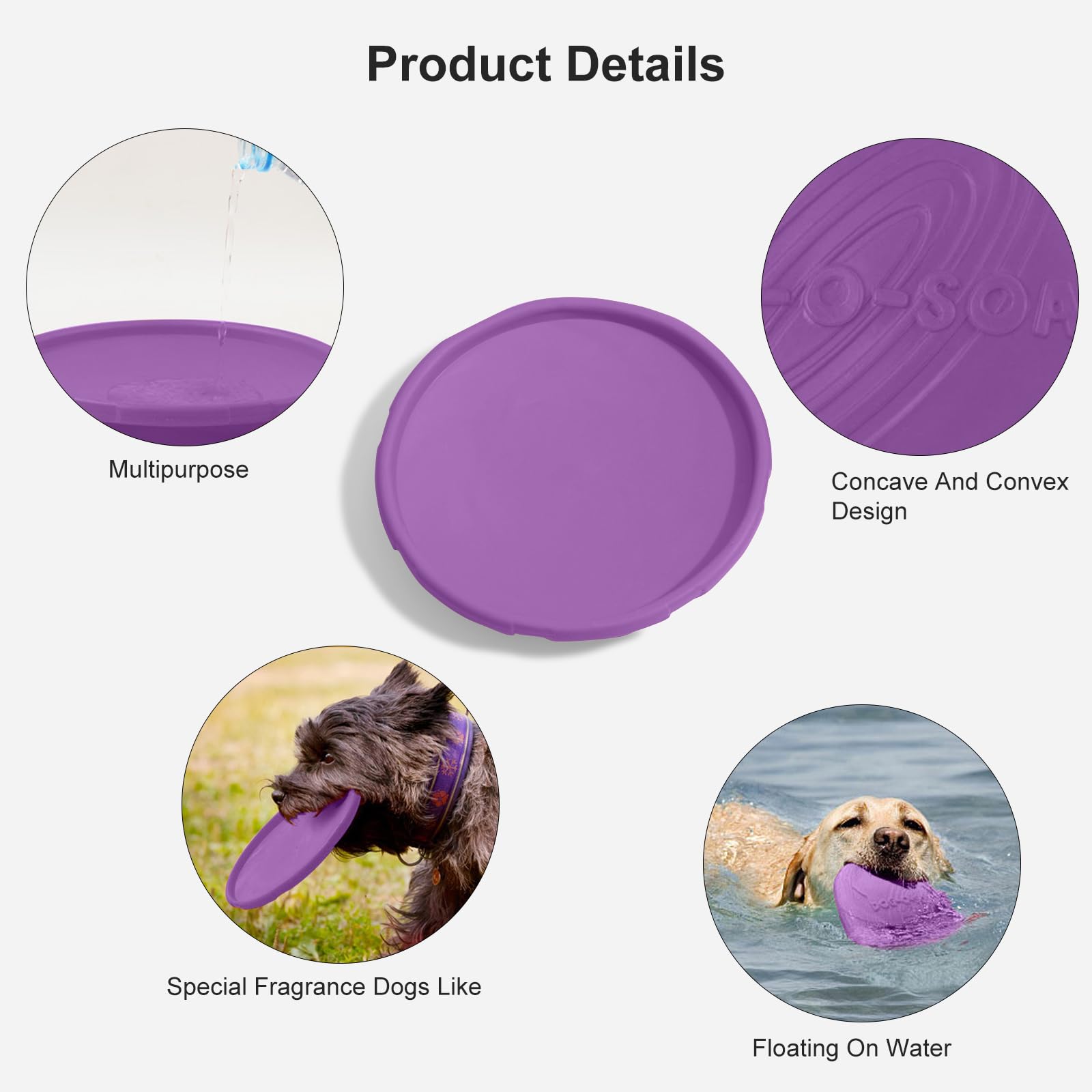 PETCUTE 2 Stück Hund Frisbees,Haustier Fliegenden  Produktbild-Vorschau 2