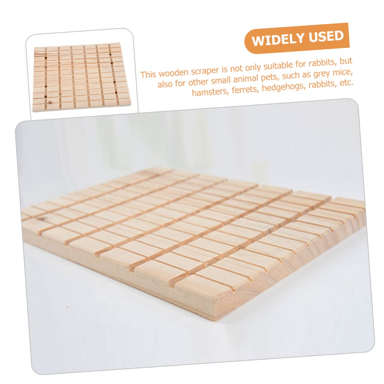 GANAZONO Tiragraffi per Conigli e Piccoli Animali Domestici in Legno Resistente 27x20x1,5 Cm, Cuscinetto per Zampe per Cincillà, Porcellino D'india e Furetti, Accessorio per Cura Unghie