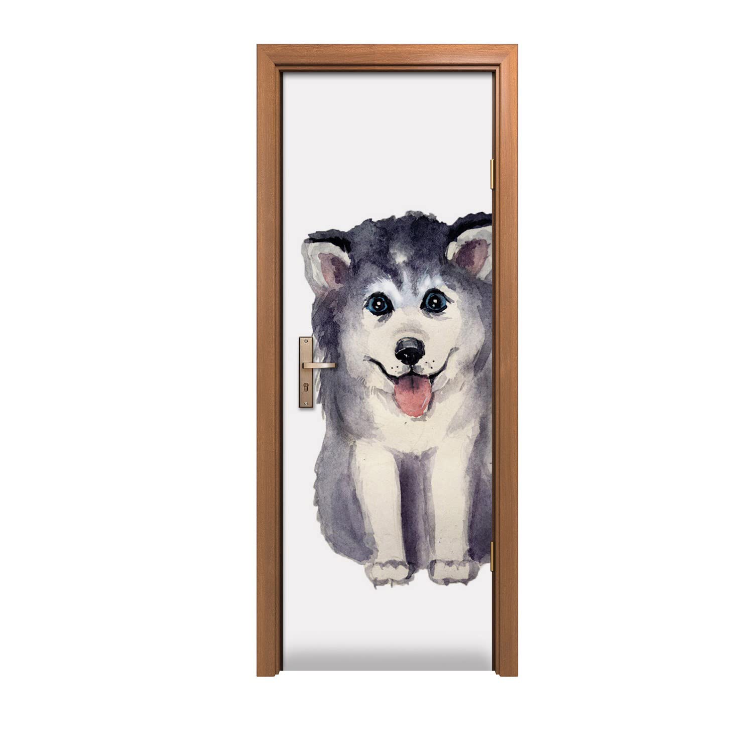 Autocollant de porte chiens d'animaux pour une chambre de passionné design