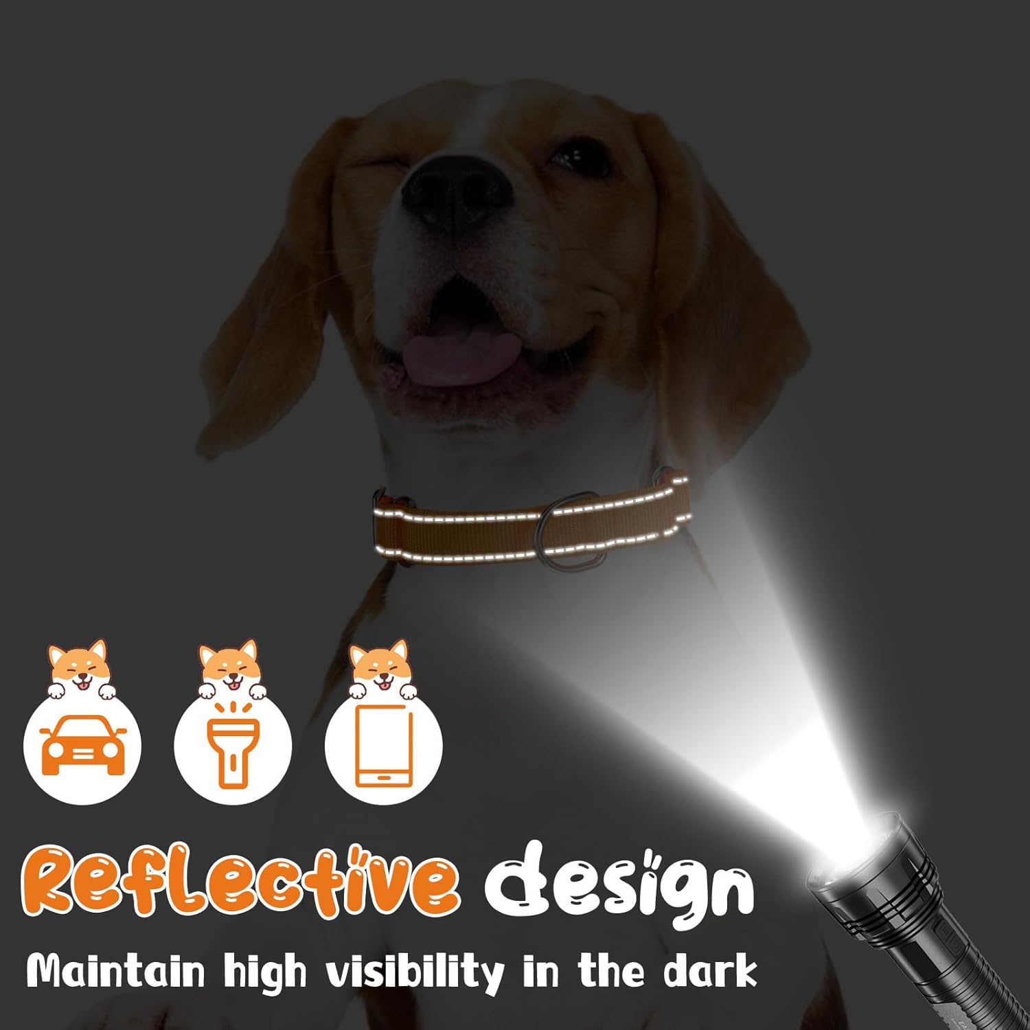 12 Pcs Martingale Collar for Medium Dogs Adjustable Pet Training Collar Reflective Dog Collar with Durable Metal Buckle Heavy Duty Nylon No Pull Martingale Collar for Small Medium Large Dogs, Large
