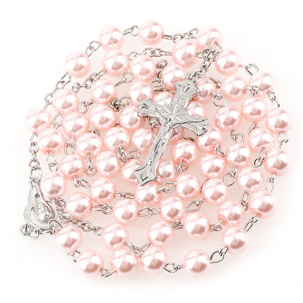 YQZIYOURosary Beads Catholic for Women - Confirmation Gifts for Teenage Girl, Artificial Pearl Rosary Beads, Exquisite Gifts for Women